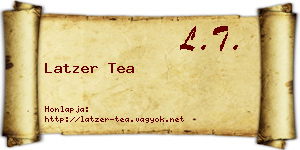 Latzer Tea névjegykártya